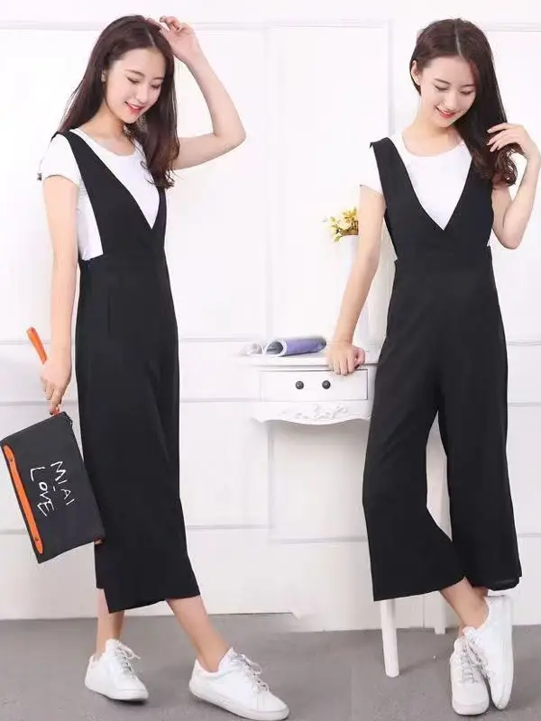 Свободный повседневный женский комплект из двух предметов: белый комбинезон с коротким рукавом и широкими штанинами в корейском стиле, летний наряд
Свободный повседневный женский комплект из двух предметов: белый комбинезон с коротким рукавом и широкими штанинами в корейском стиле, летний наряд