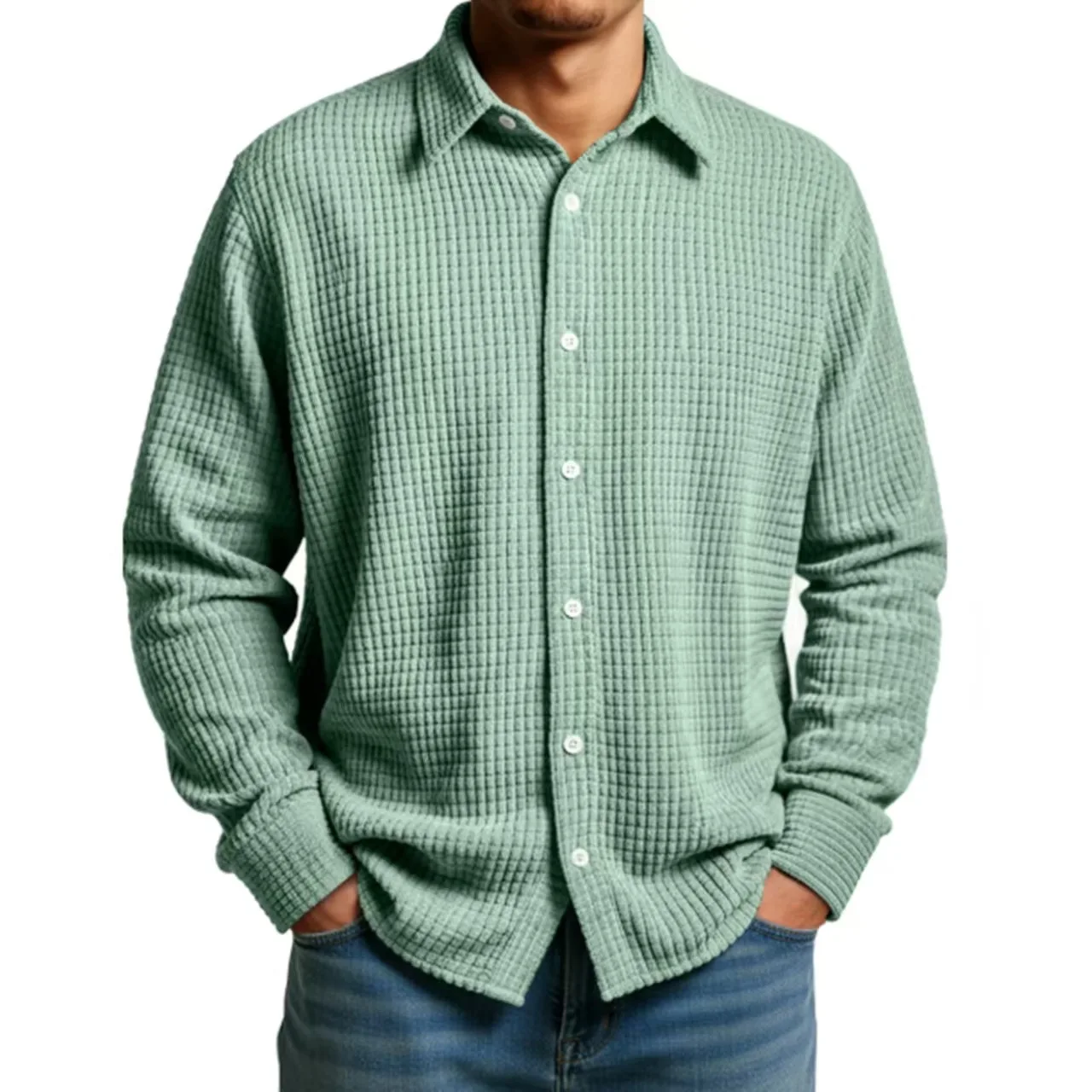 Мужская рубашка в стиле кэжуал для весны и осени: модная, с отложным воротником, вафельная, высококачественная, однотонная, в клетку, дышащая, свободного кроя, топы-блузки
Мужская рубашка в стиле кэжуал для весны и осени: модная, с отложным воротником, вафельная, высококачественная, однотонная, в клетку, дышащая, свободного кроя, топы-блузки