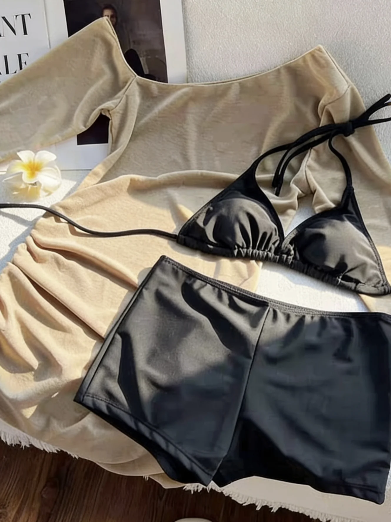 New Sle Bikini Briefs Women's Tee-Piece Set Sexy Pure Desire Small Chest Slimming High-End Feelings Island Vaion
New Sle Bikini Briefs Women's Tee-Piece Set Sexy Pure Desire Small Chest Slimming High-End Feelings Island Vaion