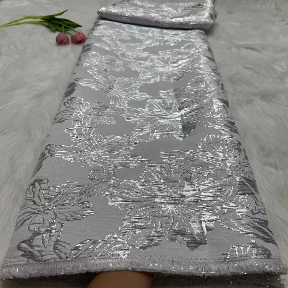 White African Brocade Jacquard Lace Fabrics 2026 High Quality 5Yards French Gilded Lace For Sewing Women Party Dresse
White African Brocade Jacquard Lace Fabrics 2026 High Quality 5Yards French Gilded Lace For Sewing Women Party Dresse