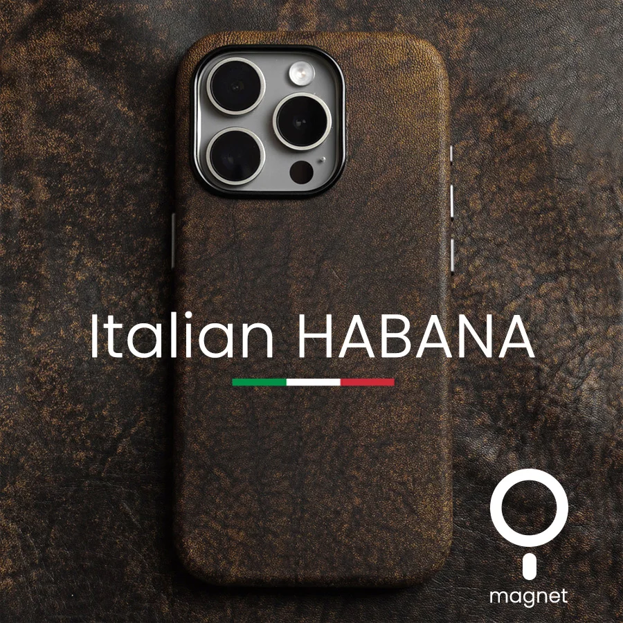 Итальянский чехол HABANA из натуральной кожи для iPhone 15 Pro Max, индивидуальный чехол из воловьей кожи с магнитной застежкой для телефона
Итальянский чехол HABANA из натуральной кожи для iPhone 15 Pro Max, индивидуальный чехол из воловьей кожи с магнитной застежкой для телефона
