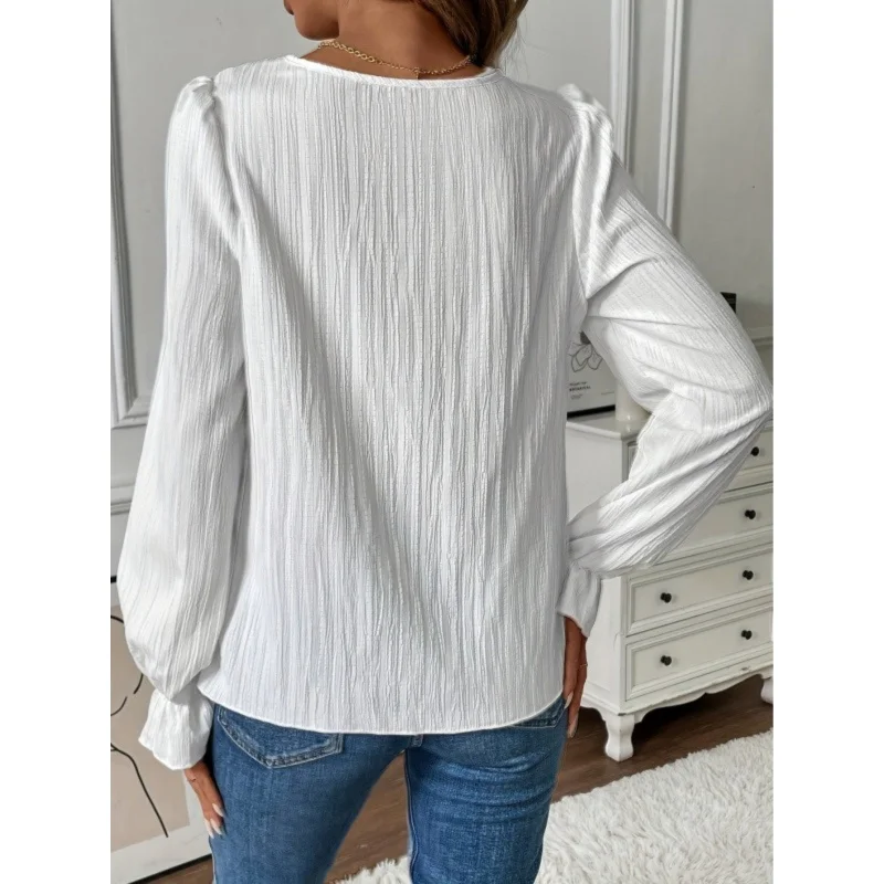 New European and American Women's Lace Collar Long-sleeved Loose Top
New European and American Women's Lace Collar Long-sleeved Loose Top