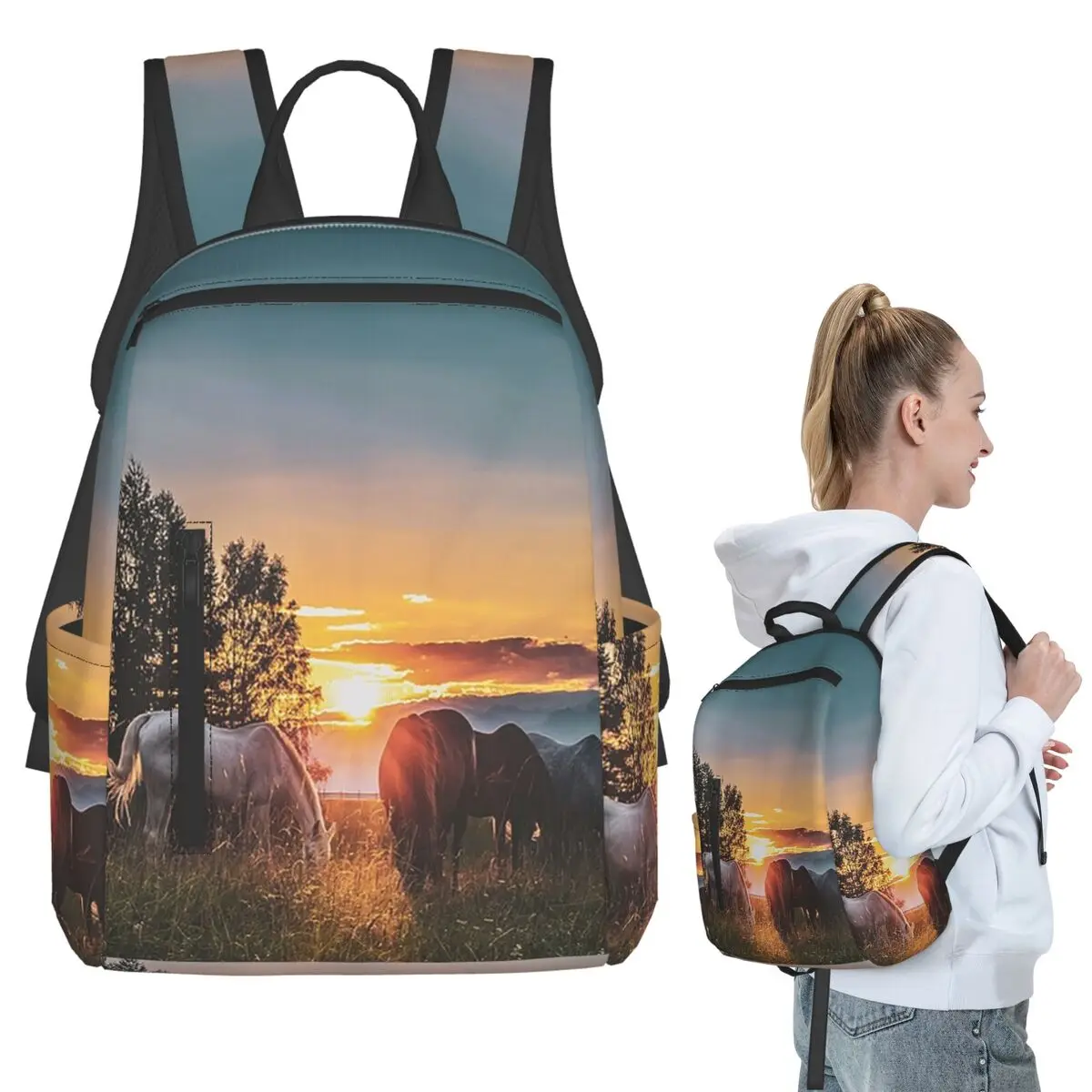 Beautiful Horse Sunset Backpack Student BookBag Children School Bag Laptop Shoulder Bags Men Women
Beautiful Horse Sunset Backpack Student BookBag Children School Bag Laptop Shoulder Bags Men Women