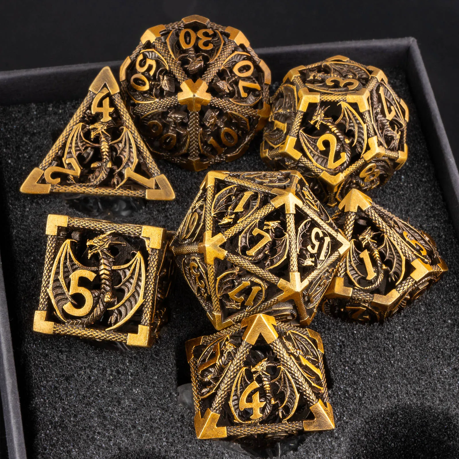 Hollow Metal Dice Set, 7PCS Polyhedral DND Dice for Dungeons and Dragons, RPG Role Playing Game D and D Dice D6 D8 D10 D12 D20
Hollow Metal Dice Set, 7PCS Polyhedral DND Dice for Dungeons and Dragons, RPG Role Playing Game D and D Dice D6 D8 D10 D12 D20
