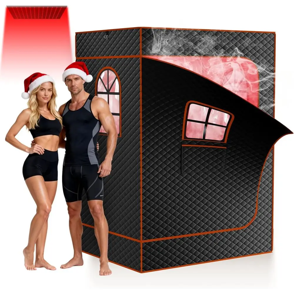 Infrared Sauna Box, 2 Person Large Portable Steam Sauna for Home with 2 Steamers and 2 Folding Chairs, 71 H X 47 L Red Light The
Infrared Sauna Box, 2 Person Large Portable Steam Sauna for Home with 2 Steamers and 2 Folding Chairs, 71 H X 47 L Red Light The