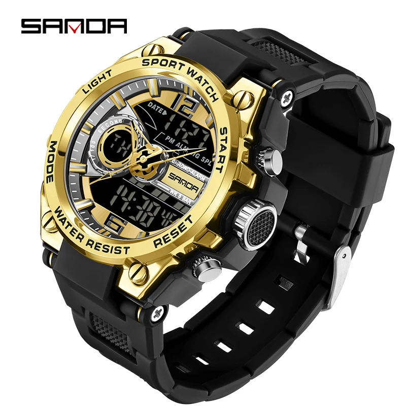 SANDA 6092 Digital Watch for Male Clock Relogios Masculino New Sport Military Men's Watches 50M Waterproof Quartz Wristwatch LED
SANDA 6092 Digital Watch for Male Clock Relogios Masculino New Sport Military Men's Watches 50M Waterproof Quartz Wristwatch LED
