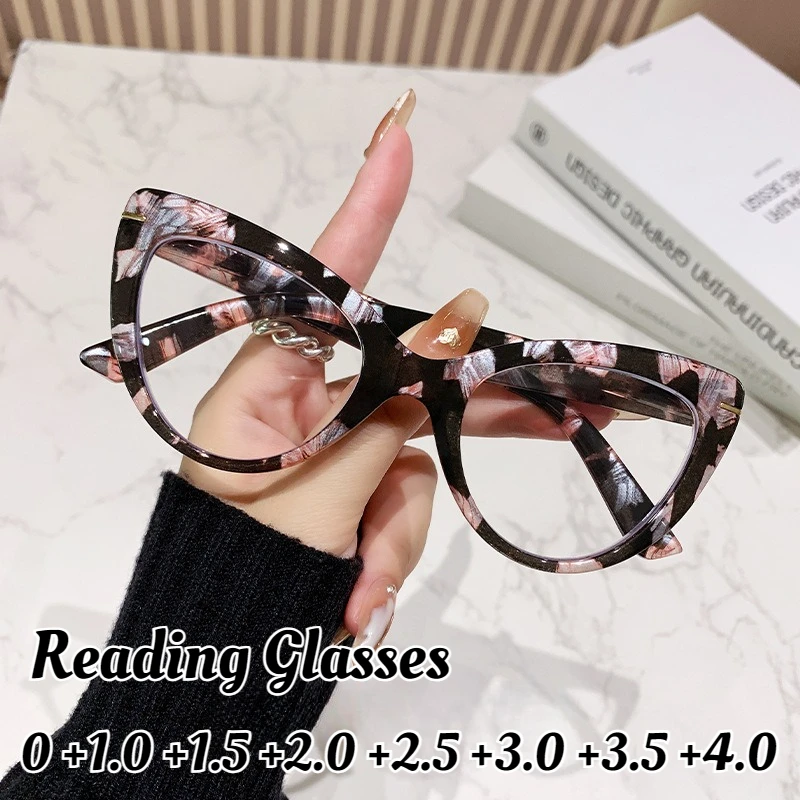 Women's Luxury Cat's Eye Large Frame HD Reading Glasses Neutral Anti-blue Light Elegant Fashion Farsighted Glasses 0 To +3.5+4.0
Women's Luxury Cat's Eye Large Frame HD Reading Glasses Neutral Anti-blue Light Elegant Fashion Farsighted Glasses 0 To +3.5+4.0