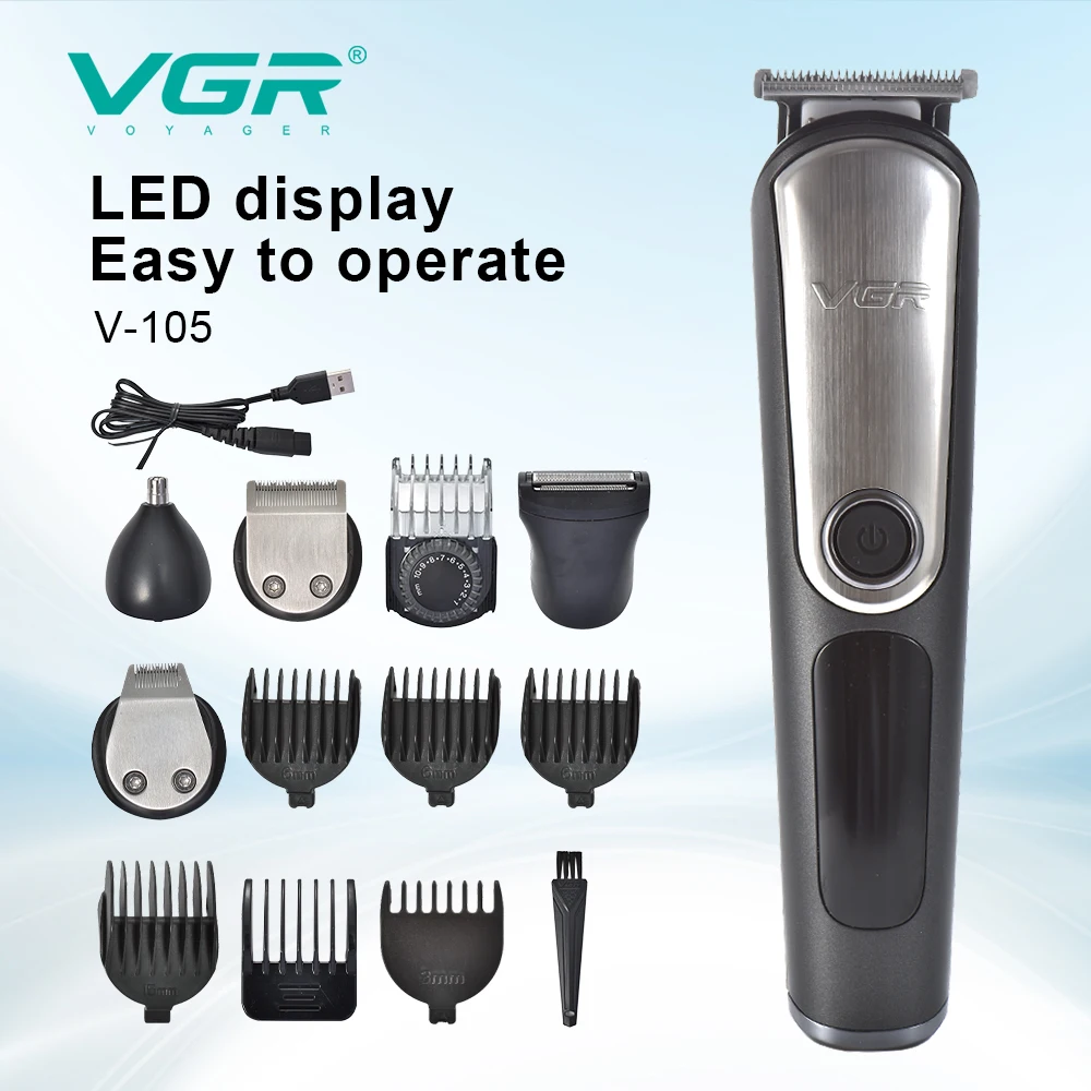 VGR 105 5 in 1 Grooming Kit Hair Trimmer Set Professional Electric Shavers Cordless Nose Hair Trimmer for Men
VGR 105 5 in 1 Grooming Kit Hair Trimmer Set Professional Electric Shavers Cordless Nose Hair Trimmer for Men