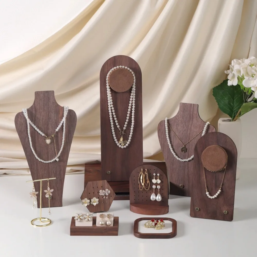 Vintage Walnut-Color Jewelry Display Stand Set for Necklaces, Earrings and Accessories
Vintage Walnut-Color Jewelry Display Stand Set for Necklaces, Earrings and Accessories