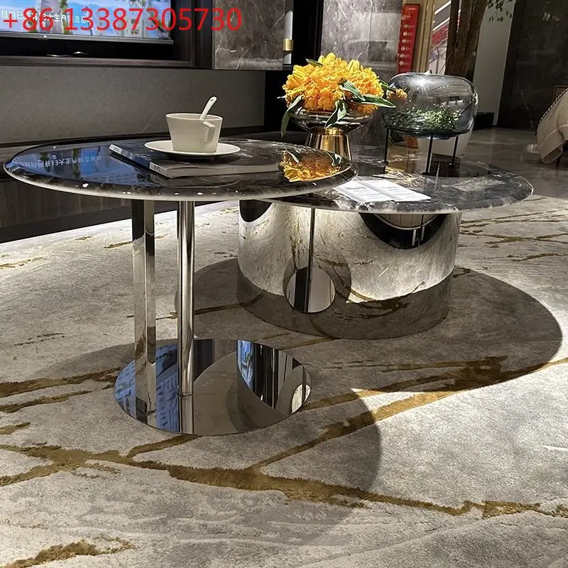 Light luxury marble round coffee table combination modern simple home living room tea table
Light luxury marble round coffee table combination modern simple home living room tea table