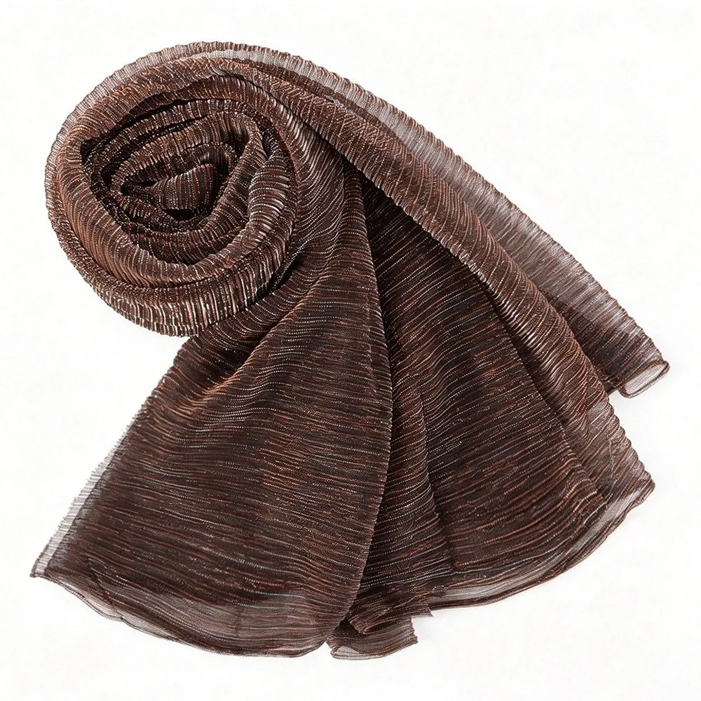 Fashion Solid Color Silk Scarf Gold & Silver Wire Crinkle Chiffon Hijab Veil Long Shining Sunscreen shawl Outdoor
Fashion Solid Color Silk Scarf Gold & Silver Wire Crinkle Chiffon Hijab Veil Long Shining Sunscreen shawl Outdoor