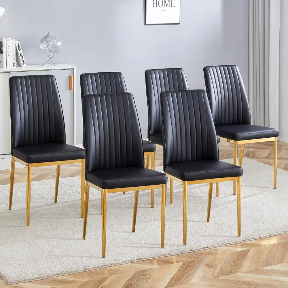 Dining Chairs Set of 6,Modern Dining Room Chairs Set of 6, Kitchen Chairs Set of 6, Black Faux Leather Upholstered
Dining Chairs Set of 6,Modern Dining Room Chairs Set of 6, Kitchen Chairs Set of 6, Black Faux Leather Upholstered