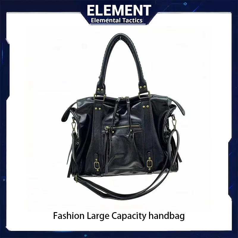 Fashion Large Capacity handbag Designer Women Handbags Luxury Vintage Soft Pu Leather Shoulder Bags Trend Motorcycle City Bag
Fashion Large Capacity handbag Designer Women Handbags Luxury Vintage Soft Pu Leather Shoulder Bags Trend Motorcycle City Bag