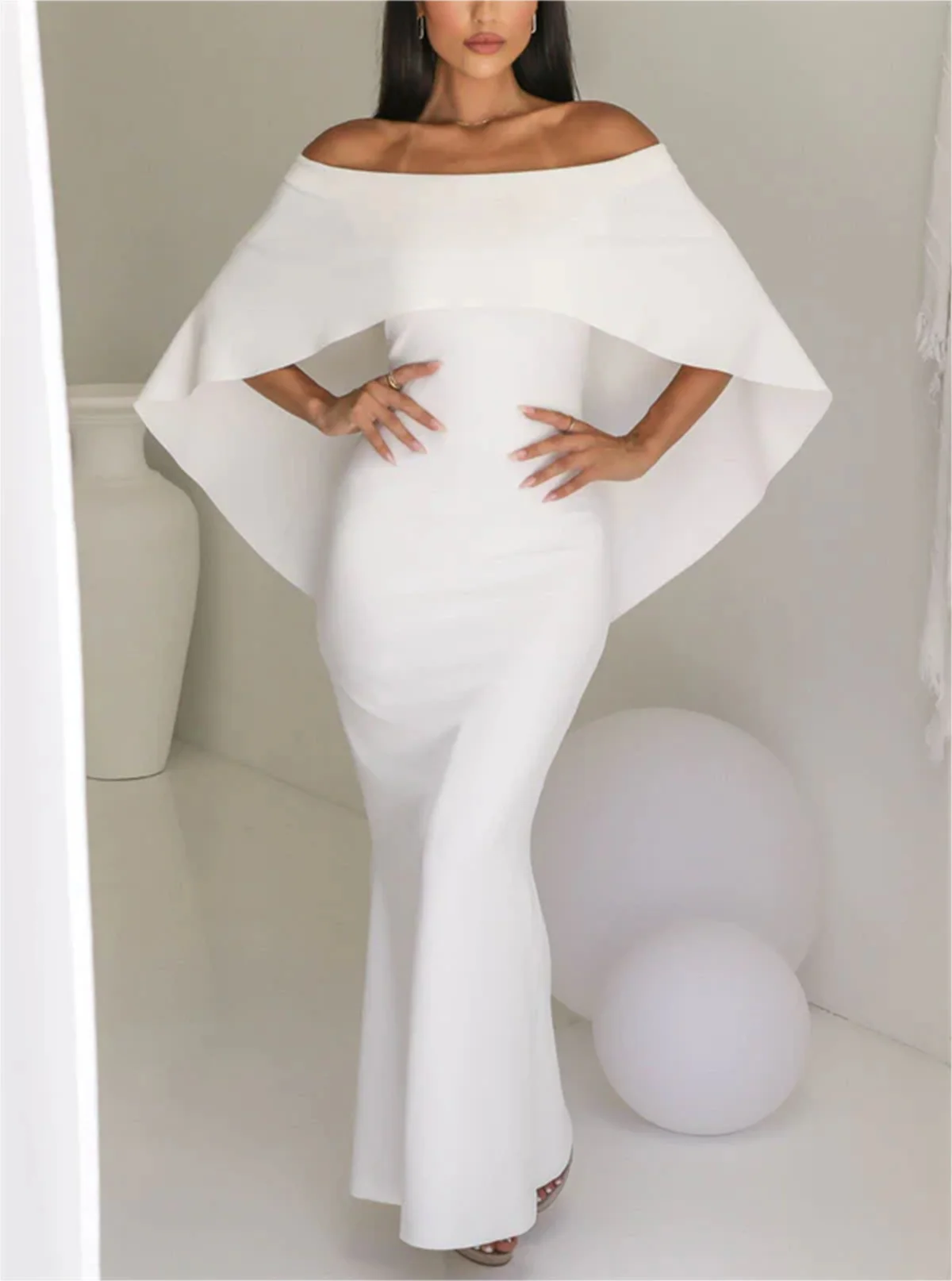 Elegant White Mermaid Crepe Boat Neck Evening Dress Long Sleeve Stretchy Robe Women Party Dress فساتين مناسبة رسمية
Elegant White Mermaid Crepe Boat Neck Evening Dress Long Sleeve Stretchy Robe Women Party Dress فساتين مناسبة رسمية