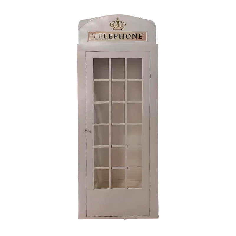 White telephone booth with audio message book, London style wedding telephone booth, used for event decoration
White telephone booth with audio message book, London style wedding telephone booth, used for event decoration