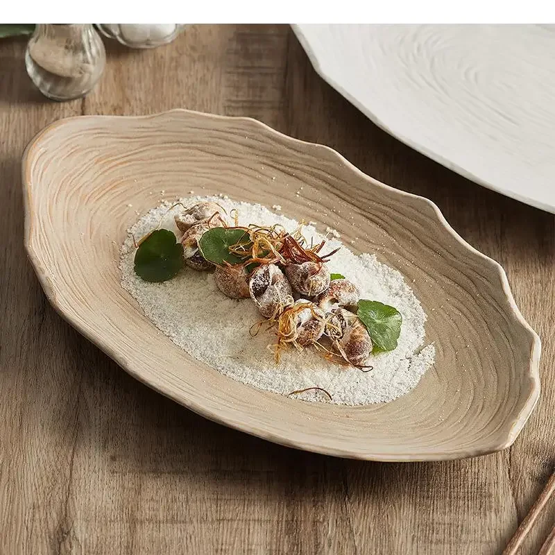 Ceramic Dinner Plate Restaurant Irregular Steamed Fish Steak Dessert Plates Snack Pasta
Ceramic Dinner Plate Restaurant Irregular Steamed Fish Steak Dessert Plates Snack Pasta