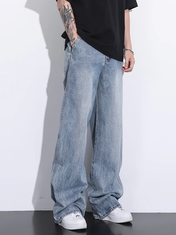 American Retro Men's Jeans Loose Wide Leg Light Color High Waist Straight Leg Long Pants Youthful Vitali All Seasons Wear
American Retro Men's Jeans Loose Wide Leg Light Color High Waist Straight Leg Long Pants Youthful Vitali All Seasons Wear