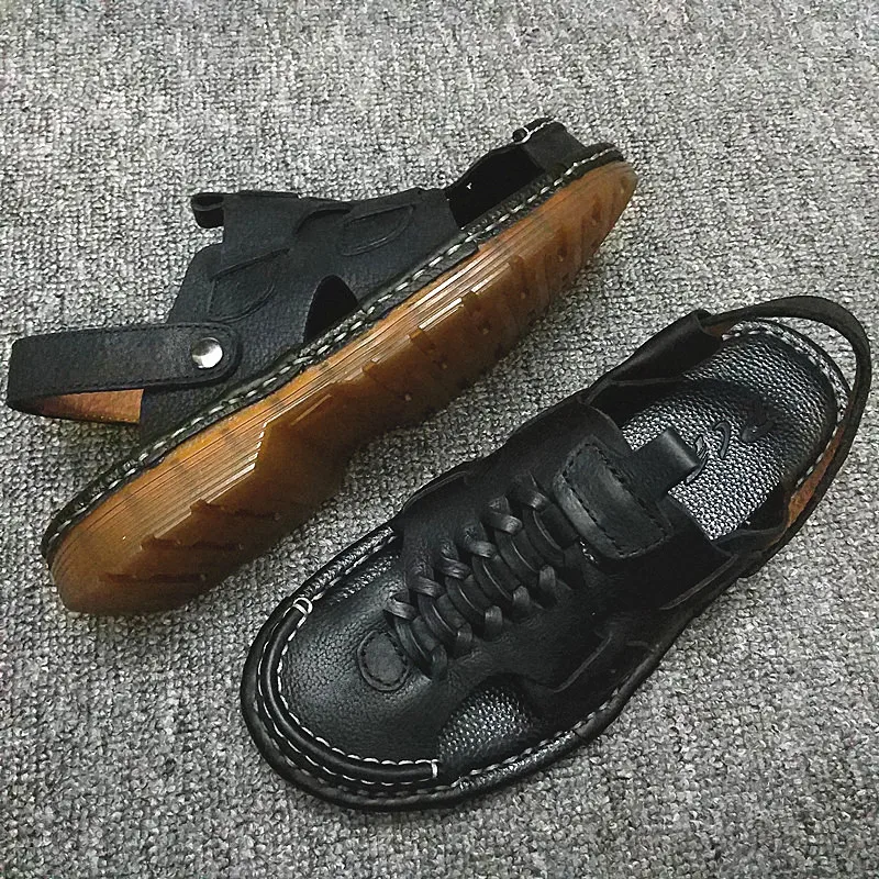 Leather Strap Sandals Men's Summer New Head Cover Anti-slip Casual oes Beach oes Breathable Thi Bot TPR Rubber Sole
Leather Strap Sandals Men's Summer New Head Cover Anti-slip Casual oes Beach oes Breathable Thi Bot TPR Rubber Sole