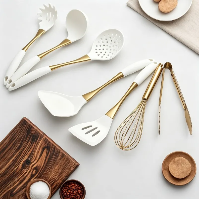 DSA Platinum Handle Silicone Kitchenware 304 Stainless Steel Kitchenware Kit Kitchen Cooking Spoon Tool
DSA Platinum Handle Silicone Kitchenware 304 Stainless Steel Kitchenware Kit Kitchen Cooking Spoon Tool