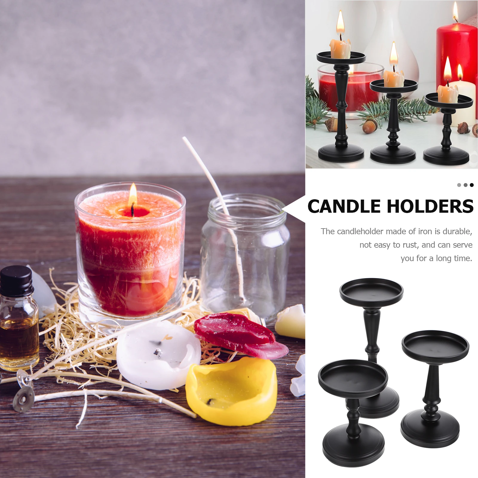 3pcs Aromatherapy Holders Iron Material Festive Holiday Decor Tea Light Stand Romantic Atmosphere Christmas
3pcs Aromatherapy Holders Iron Material Festive Holiday Decor Tea Light Stand Romantic Atmosphere Christmas