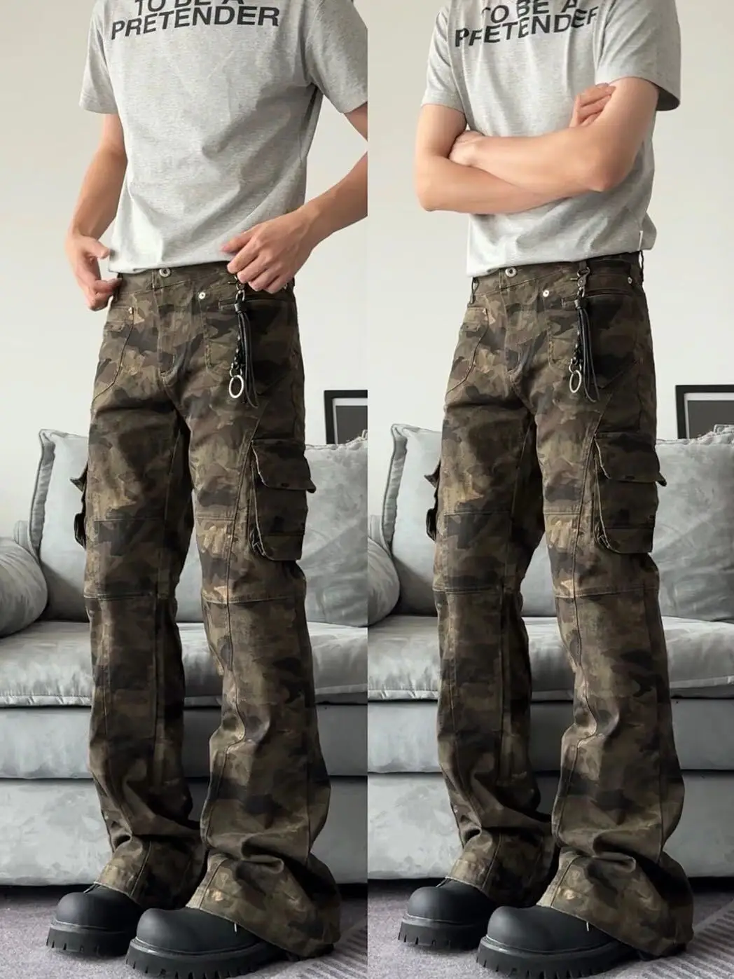 American Streetwear Cleanfit Retro Tall Camouflage Flared Men's Casual Work Pants Versatile Long Pants for Teenagers
American Streetwear Cleanfit Retro Tall Camouflage Flared Men's Casual Work Pants Versatile Long Pants for Teenagers
