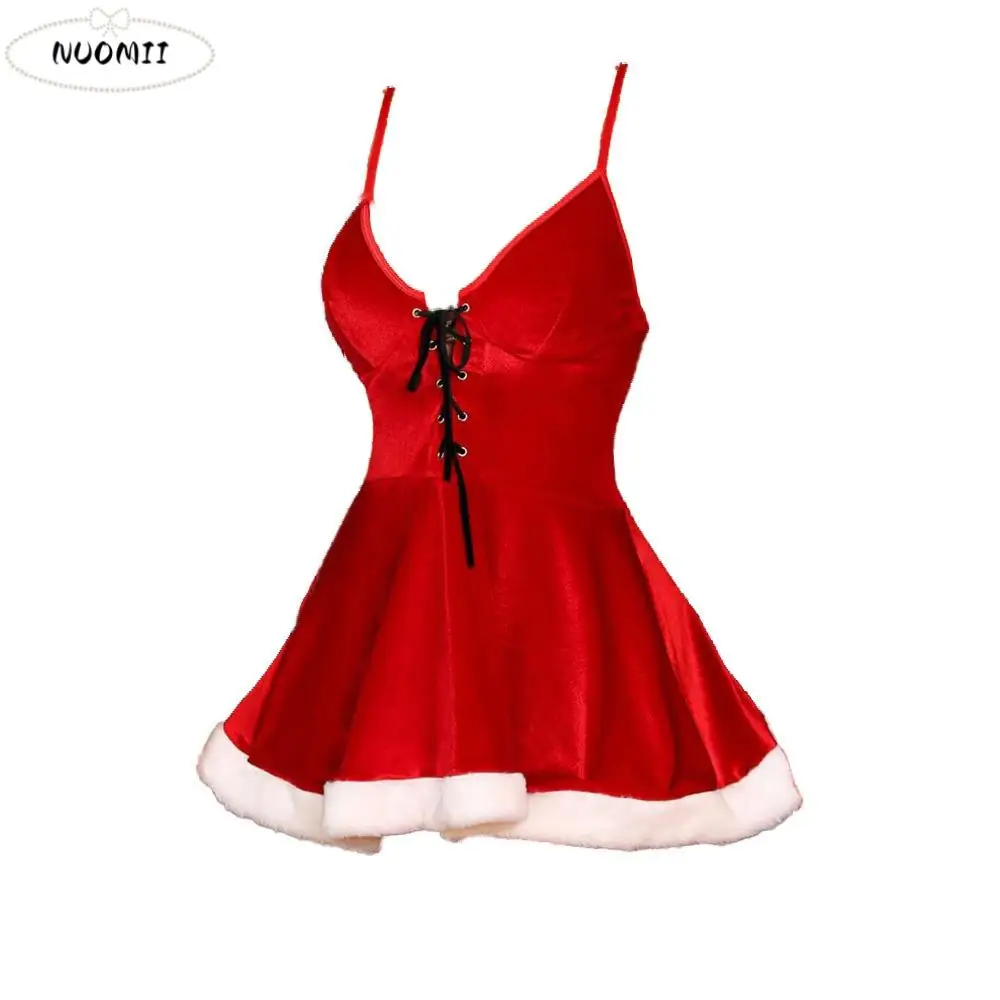 Нижнее белье с бантом, рождественское платье, прозрачная новогодняя пижама, костюм, женское нижнее белье, милая ночная рубашка на бретельках, домашняя одежда 
Нижнее белье с бантом, рождественское платье, прозрачная новогодняя пижама, костюм, женское нижнее белье, милая ночная рубашка на бретельках, домашняя одежда