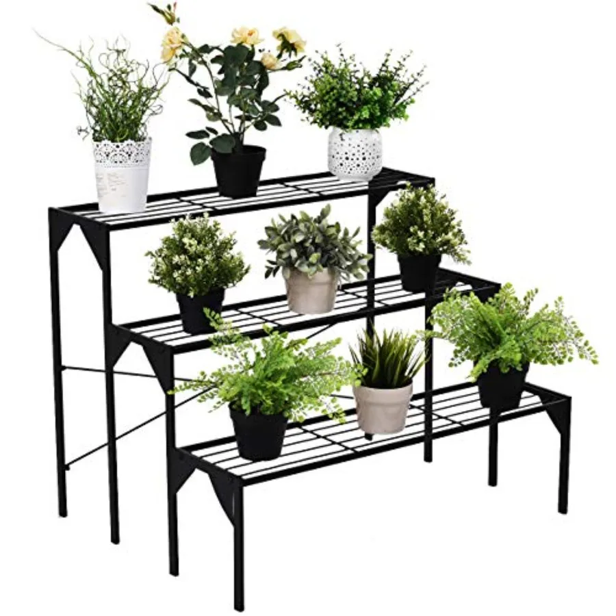 3 Tiers Metal Plant Stand for Indoor Outdoor Garden Patio Balcony, Black Steel, Decorative Ladder Shelf with Large Flower Pot H
3 Tiers Metal Plant Stand for Indoor Outdoor Garden Patio Balcony, Black Steel, Decorative Ladder Shelf with Large Flower Pot H
