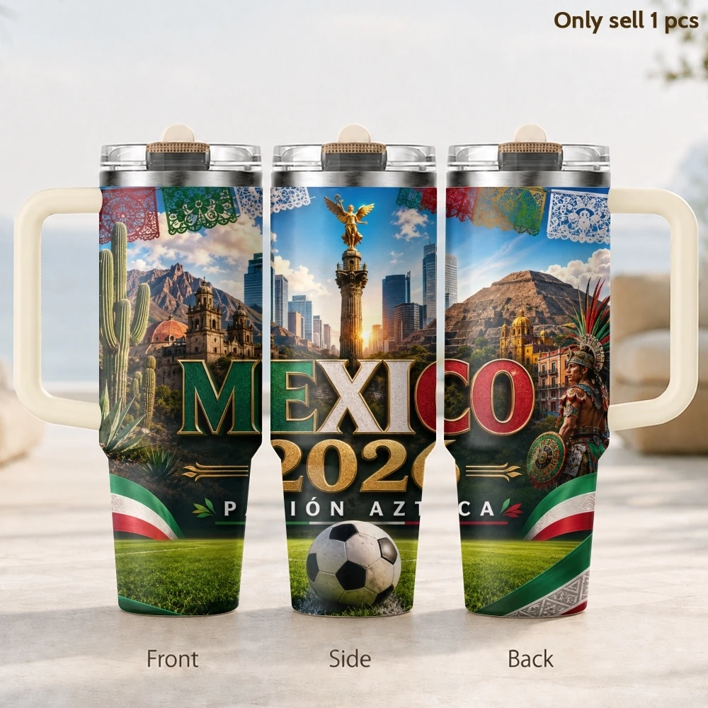 2026 MEXICO Football Vacuum Flasks 40oz 3rd Gen Vacuum Insulated Stainless Steel Tumbler Cup with Handle Straw Lid for Gifts
2026 MEXICO Football Vacuum Flasks 40oz 3rd Gen Vacuum Insulated Stainless Steel Tumbler Cup with Handle Straw Lid for Gifts