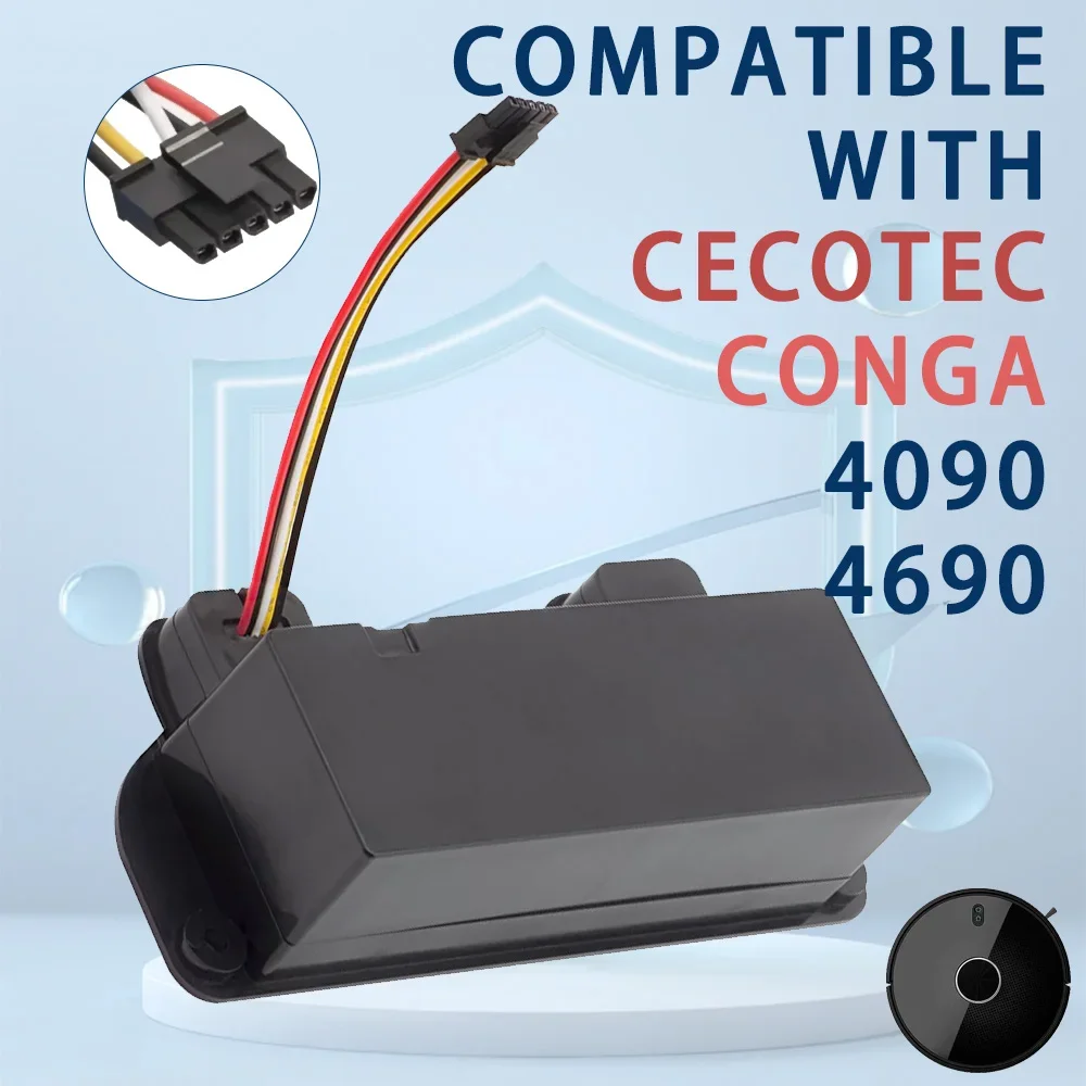 14.4V 6500mah Replacement Battery For CECOTEC CONGA 4090 4490 4590 4690 Robot Vacuum Cleaner Accessories
14.4V 6500mah Replacement Battery For CECOTEC CONGA 4090 4490 4590 4690 Robot Vacuum Cleaner Accessories