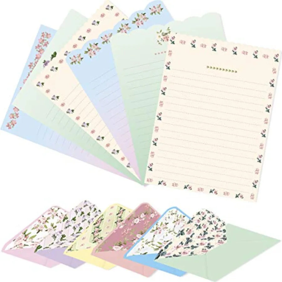 Cute Floral Stationery Letter Paper 48 PCS 7.1 x 5.2 inch Lined Matching Envelopes (24 PCS) Double Sided for Invites
Cute Floral Stationery Letter Paper 48 PCS 7.1 x 5.2 inch Lined Matching Envelopes (24 PCS) Double Sided for Invites
