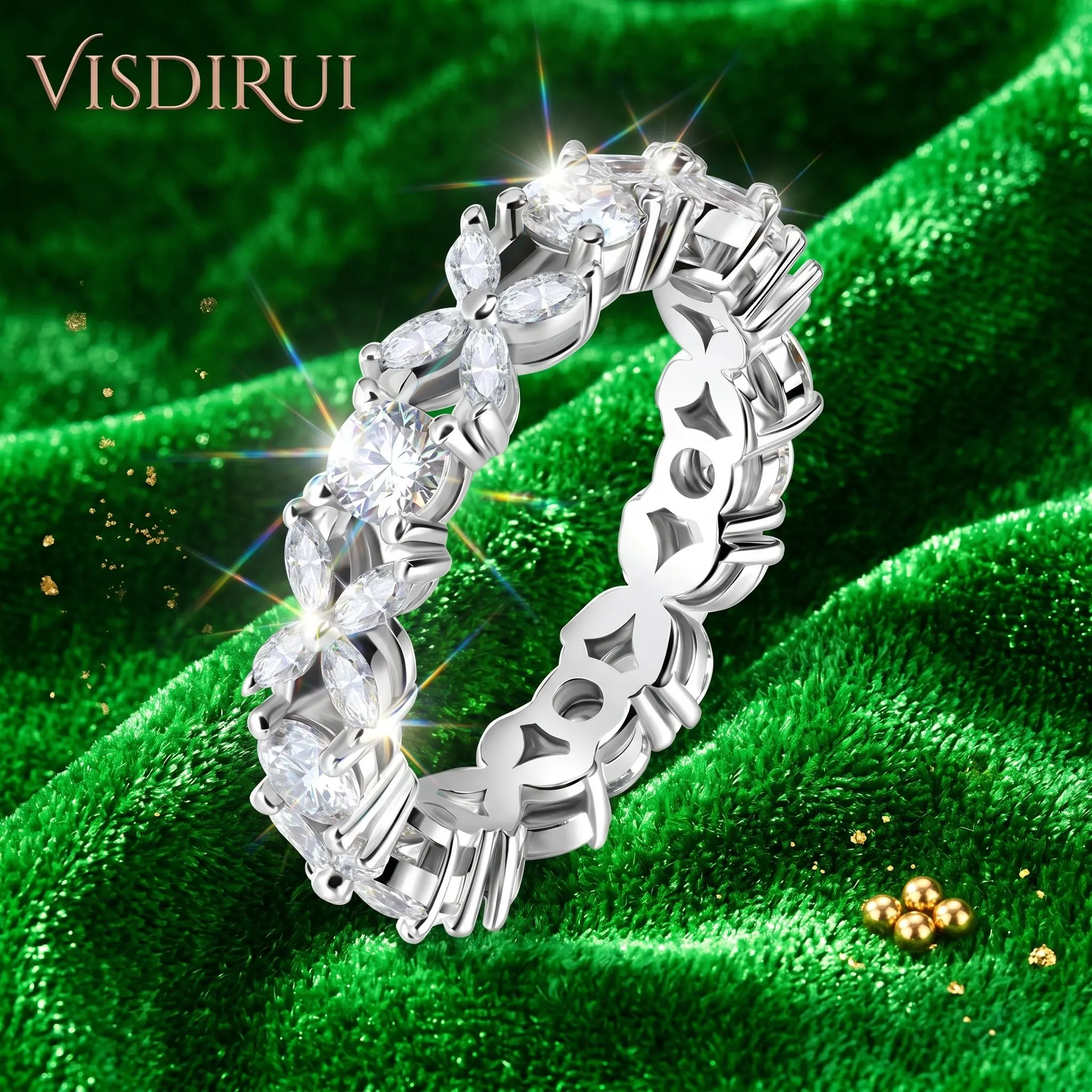 VISDIRUI Moissanite Ring D Color VVS1 1ct Eternity Band 925 Sterling Silver Round Cut Wedding Ring Party Gift
VISDIRUI Moissanite Ring D Color VVS1 1ct Eternity Band 925 Sterling Silver Round Cut Wedding Ring Party Gift