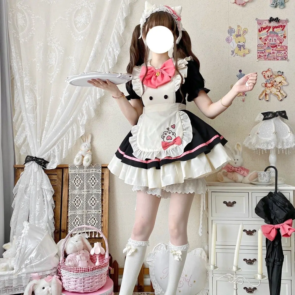 Harajuku Short Sleeve Outfit With Maid Servant Lolita Summer Dress Apron Tea Party Kawaii Bow Cat Restaurant Party Cosplay
Harajuku Short Sleeve Outfit With Maid Servant Lolita Summer Dress Apron Tea Party Kawaii Bow Cat Restaurant Party Cosplay