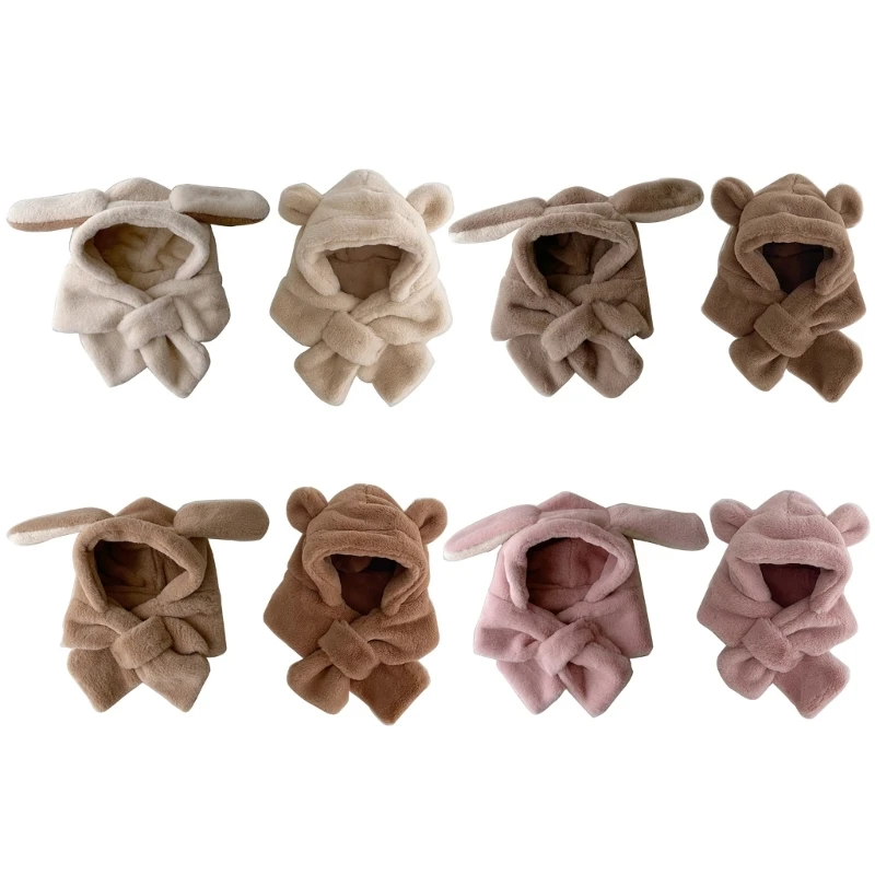 97BE Cartoon Bear/rabbit Baby Hat Scarf Winter Warmth Beanie Soft Plush Neckerchief Windproof Design for Boys and Girls
97BE Cartoon Bear/rabbit Baby Hat Scarf Winter Warmth Beanie Soft Plush Neckerchief Windproof Design for Boys and Girls