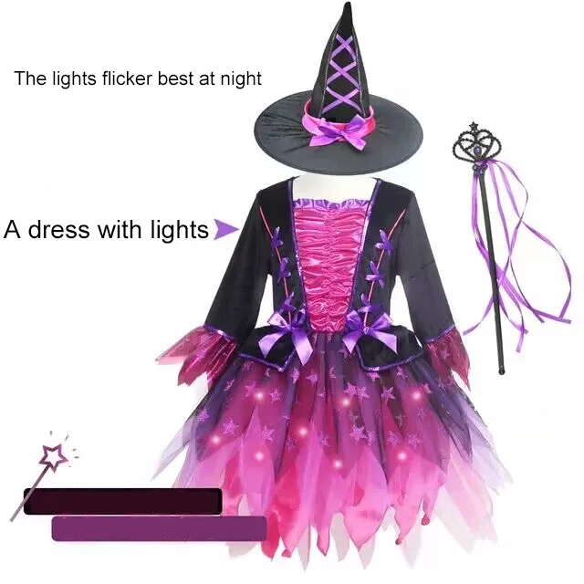 Halloween Children Vampire Witch Cosplay Costume Funny Horror Lighted Dress Sets Girl Holiday Party Stage Performance Clothes
Halloween Children Vampire Witch Cosplay Costume Funny Horror Lighted Dress Sets Girl Holiday Party Stage Performance Clothes