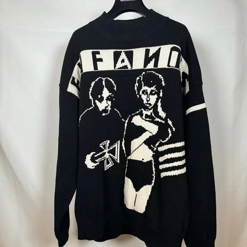 Casual Wool Knitwear round Ne Loose Fit Printed Portrait Design Men's Women's Faionable Sweatirt Breathable Comfortable
Casual Wool Knitwear round Ne Loose Fit Printed Portrait Design Men's Women's Faionable Sweatirt Breathable Comfortable