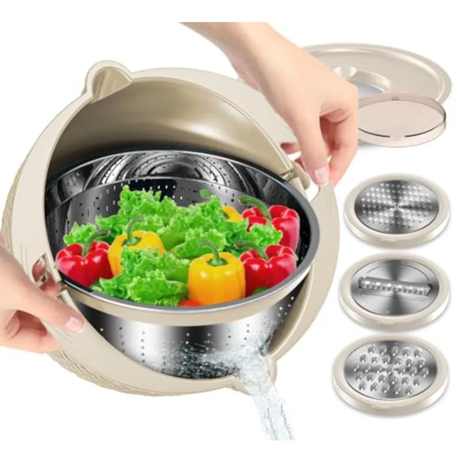 4-in-1 Colander with Bowl Set — Patented 360° Rotatable Strainer Bowl with 3 Graters, Snap-On Lid and Non-Slip Base, Funny Kitc
4-in-1 Colander with Bowl Set — Patented 360° Rotatable Strainer Bowl with 3 Graters, Snap-On Lid and Non-Slip Base, Funny Kitc