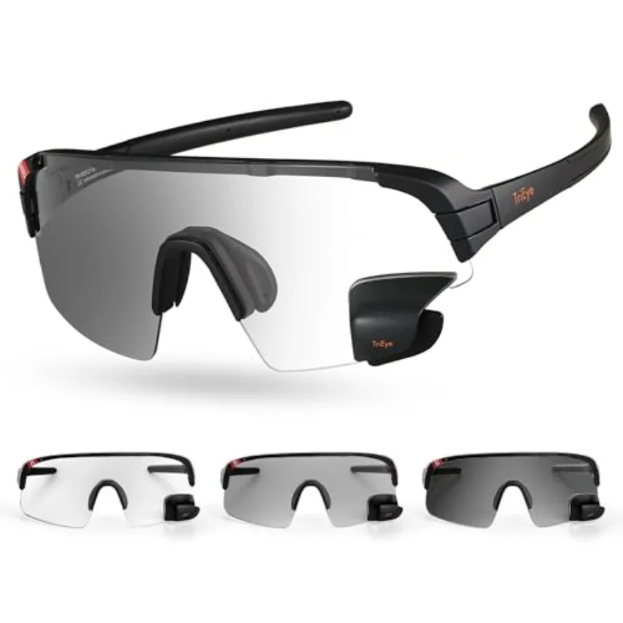 TriEye Cycling Glasses with Rear-view Mirror - Sports Sunglasses for Men Women - UV-400 Protection
TriEye Cycling Glasses with Rear-view Mirror - Sports Sunglasses for Men Women - UV-400 Protection