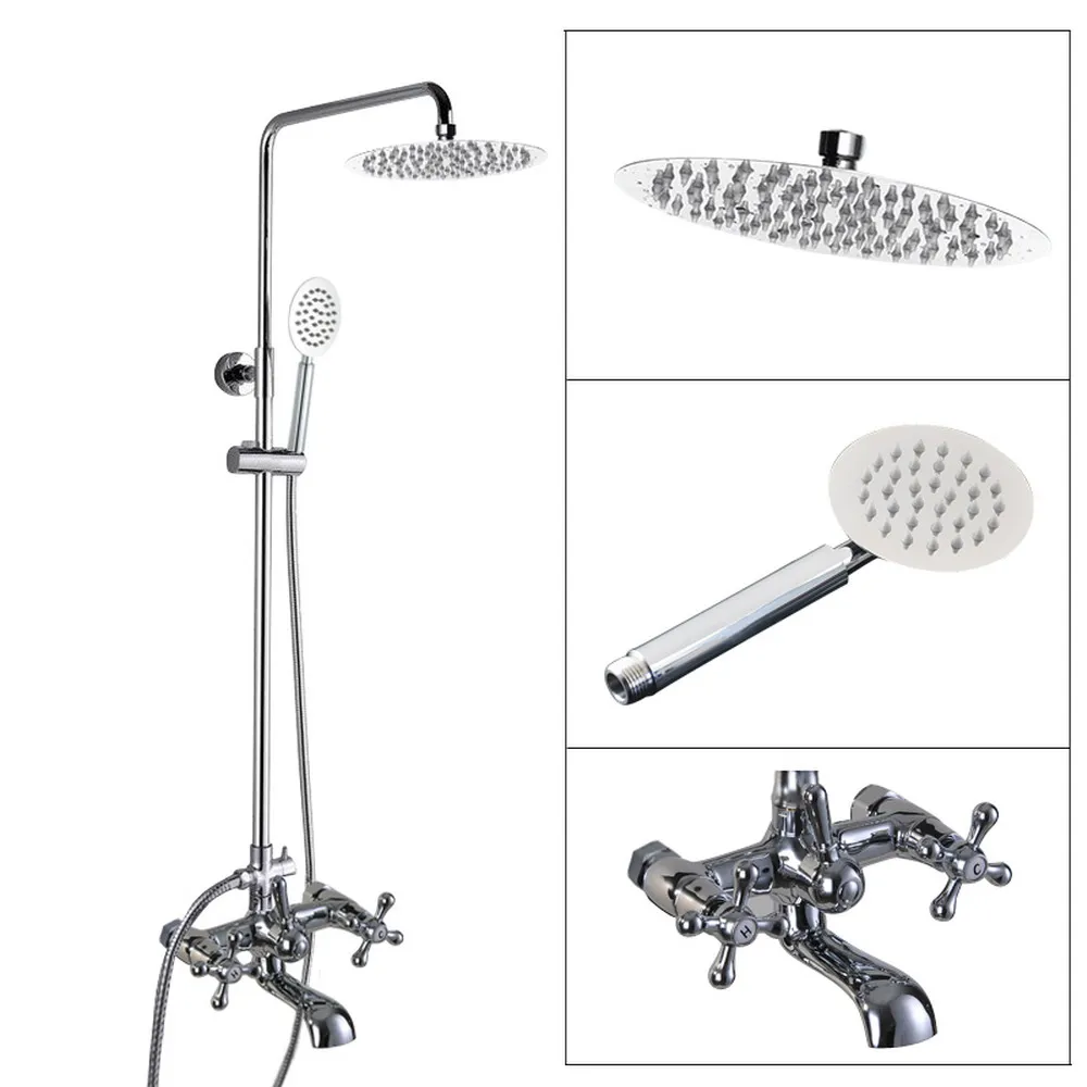 Wall Mounted 8 inch Round Chrome Rain Shower Faucet Set W/ Rainfall Shower Head Handshower Bathtub Mixer Tap acy328
Wall Mounted 8 inch Round Chrome Rain Shower Faucet Set W/ Rainfall Shower Head Handshower Bathtub Mixer Tap acy328