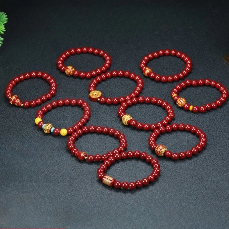 New Crystal Cinnabar Bracelet, Round Bead Single-circle Bracelet, Unisex.
New Crystal Cinnabar Bracelet, Round Bead Single-circle Bracelet, Unisex.