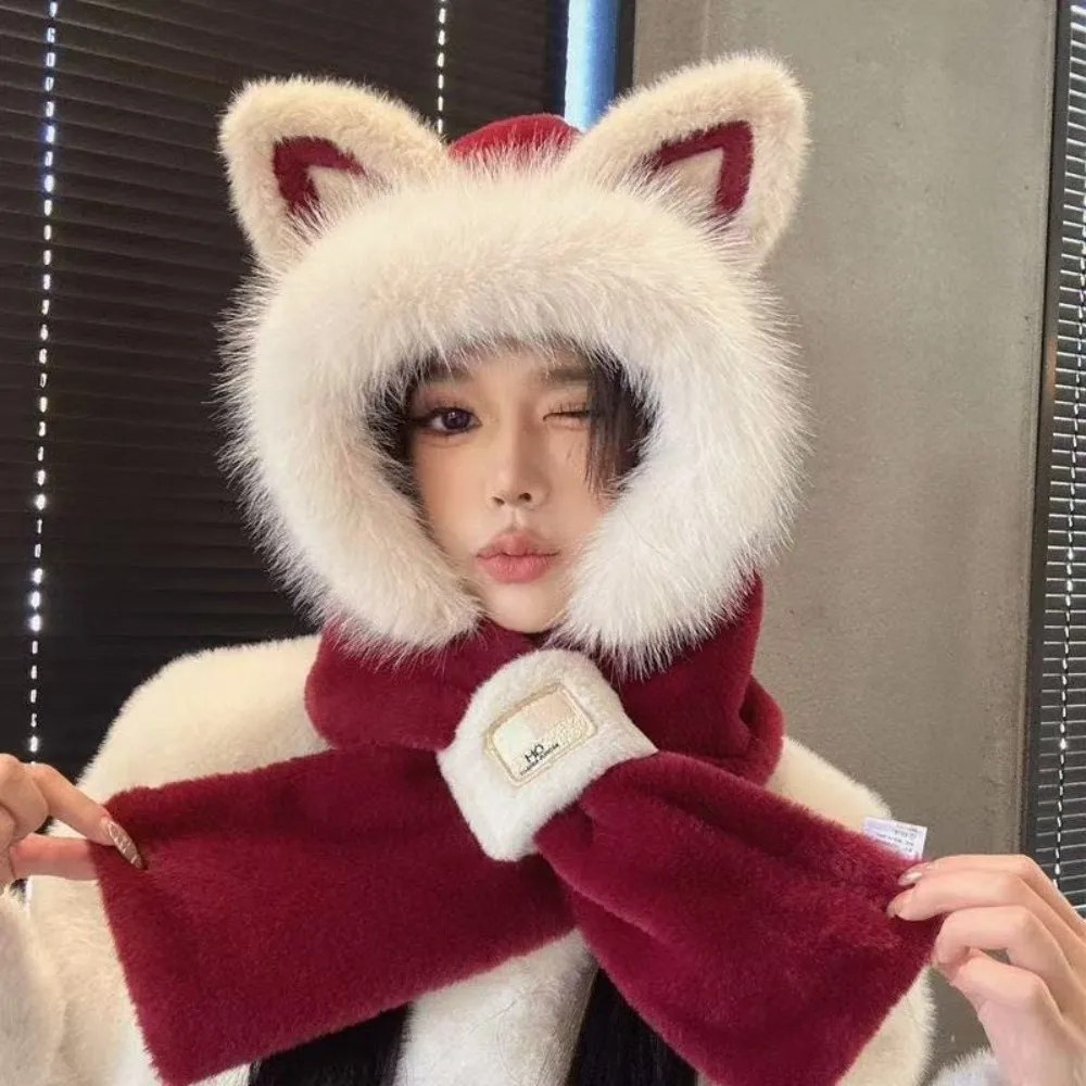 Fox Ears 2-in-1 Hooded Scarf for Women Keep Warm Windproof Hat Scarf Faux Fur Soft Winter Plush Scarf Autumn Winter
Fox Ears 2-in-1 Hooded Scarf for Women Keep Warm Windproof Hat Scarf Faux Fur Soft Winter Plush Scarf Autumn Winter