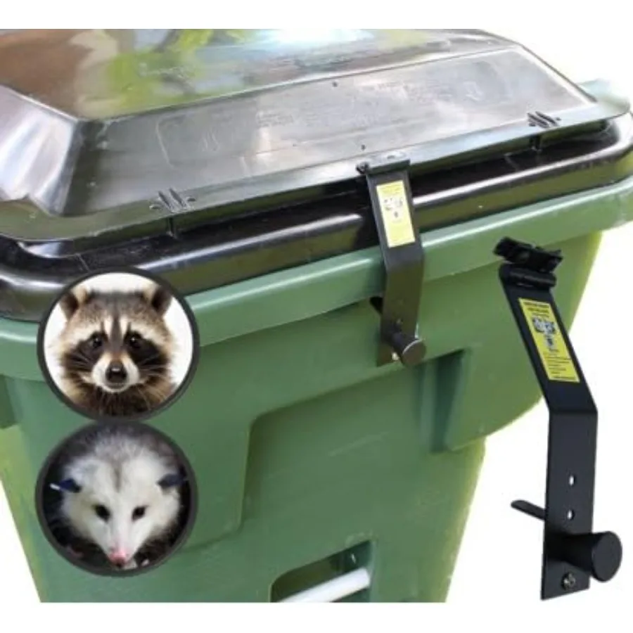 Critter Proof Trash Can Lid Lock, Auto-Release During Pickup, 95 Gallon Outdoor Wheeled Bins, Resist Raccoon and Other scavengi
Critter Proof Trash Can Lid Lock, Auto-Release During Pickup, 95 Gallon Outdoor Wheeled Bins, Resist Raccoon and Other scavengi