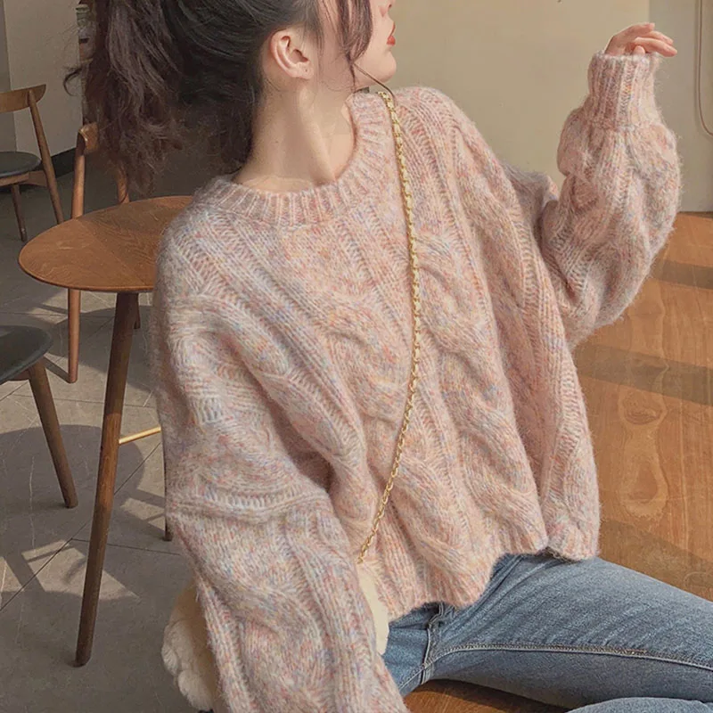 Boring Honey Retro Colour Pullover Women Sweater Loose And Comfortable Be All-Match Pink Round Collar Sweaters Women Clothing
Boring Honey Retro Colour Pullover Women Sweater Loose And Comfortable Be All-Match Pink Round Collar Sweaters Women Clothing