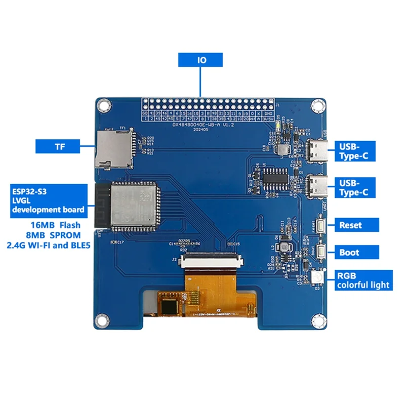 A45F-ESP32 S3 4 Inch Development Board Smart Display 480X480 LVGL Wifiandbluetooth LCD Graphic Display With Touch
A45F-ESP32 S3 4 Inch Development Board Smart Display 480X480 LVGL Wifiandbluetooth LCD Graphic Display With Touch