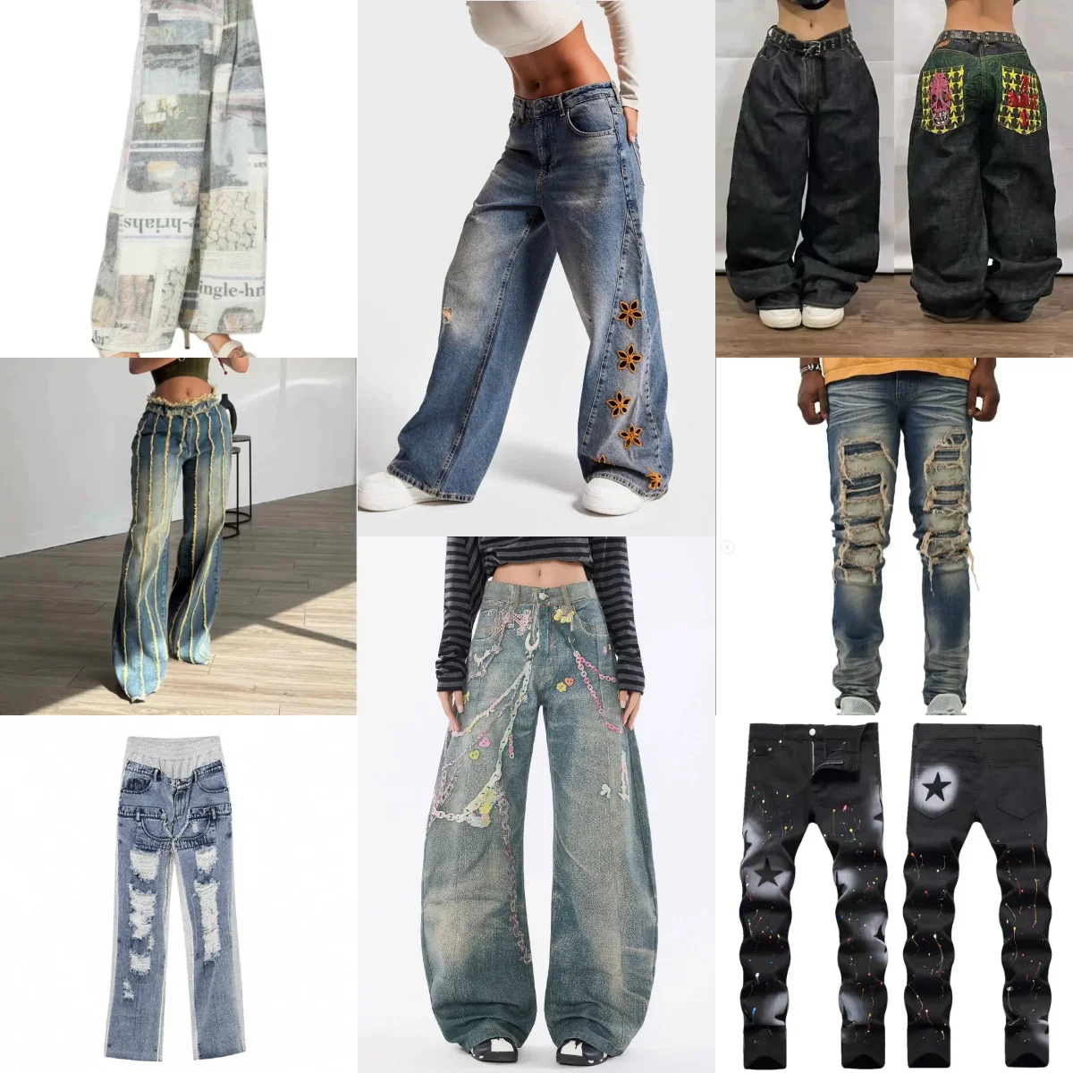 Джинсы с вышивкой в европейском и американском стиле, потертый ретро-дизайн и эластичные прямые брюки.
Джинсы с вышивкой в европейском и американском стиле, потертый ретро-дизайн и эластичные прямые брюки.