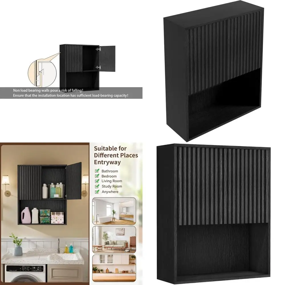 Over-the-Toilet Storage Cabinet, Wall Mounted Adjustable Shelf Organizer for Bathroom, Kitchen, and Laundry Room (Black)
Over-the-Toilet Storage Cabinet, Wall Mounted Adjustable Shelf Organizer for Bathroom, Kitchen, and Laundry Room (Black)