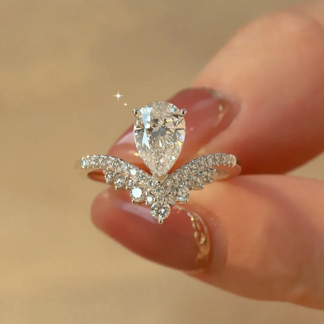 BagueRingen Silver 925 1.5CT Moissanite Waterdrop Ring For Women's High Grade lab-created Diamond Wedding Ring Engagement Gift
BagueRingen Silver 925 1.5CT Moissanite Waterdrop Ring For Women's High Grade lab-created Diamond Wedding Ring Engagement Gift