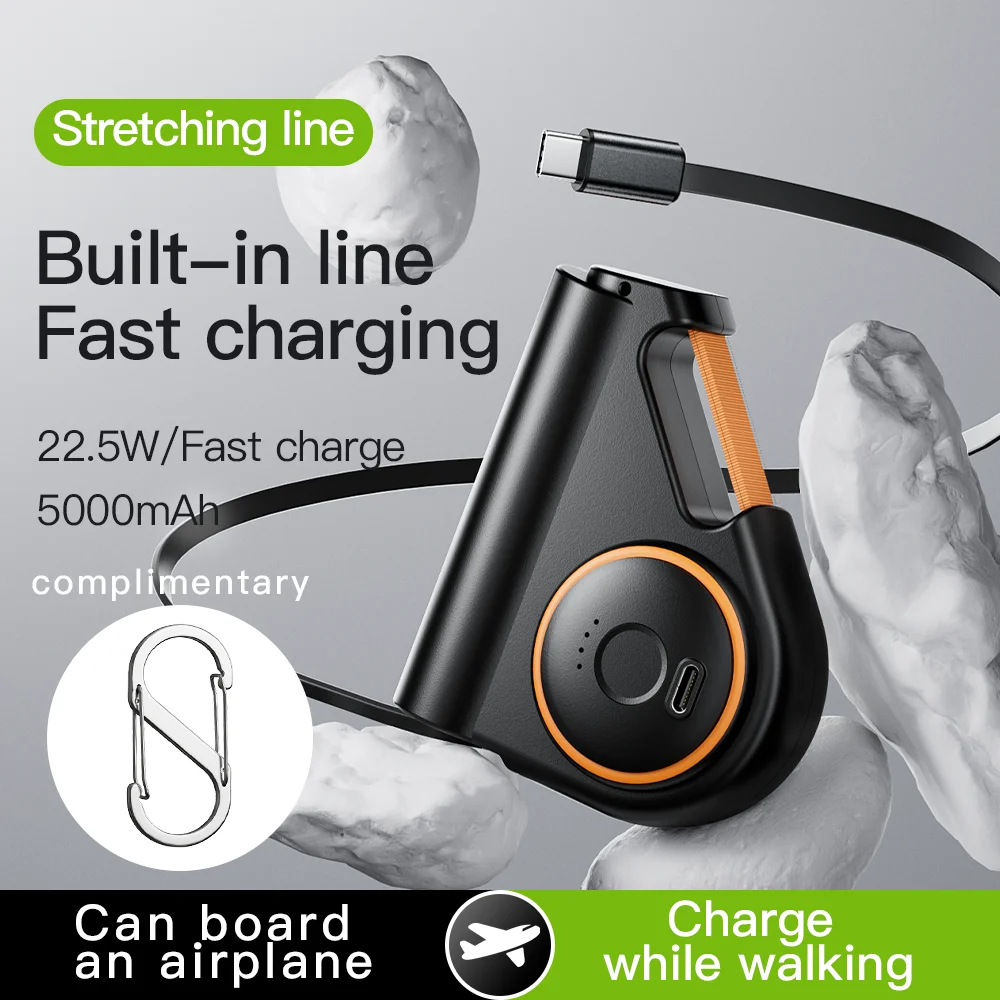 Domars 5000mAh Power Bank Wired Fast Charging External Battery Mini Powerbank with Retractable Type-C Cable with LED for Huawei
Domars 5000mAh Power Bank Wired Fast Charging External Battery Mini Powerbank with Retractable Type-C Cable with LED for Huawei