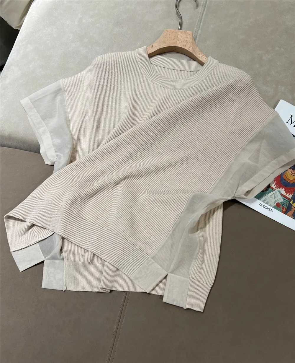 Women's Cotton Crew-Neck Knit T-Shirt Loose Stylish Pullover Top
Women's Cotton Crew-Neck Knit T-Shirt Loose Stylish Pullover Top