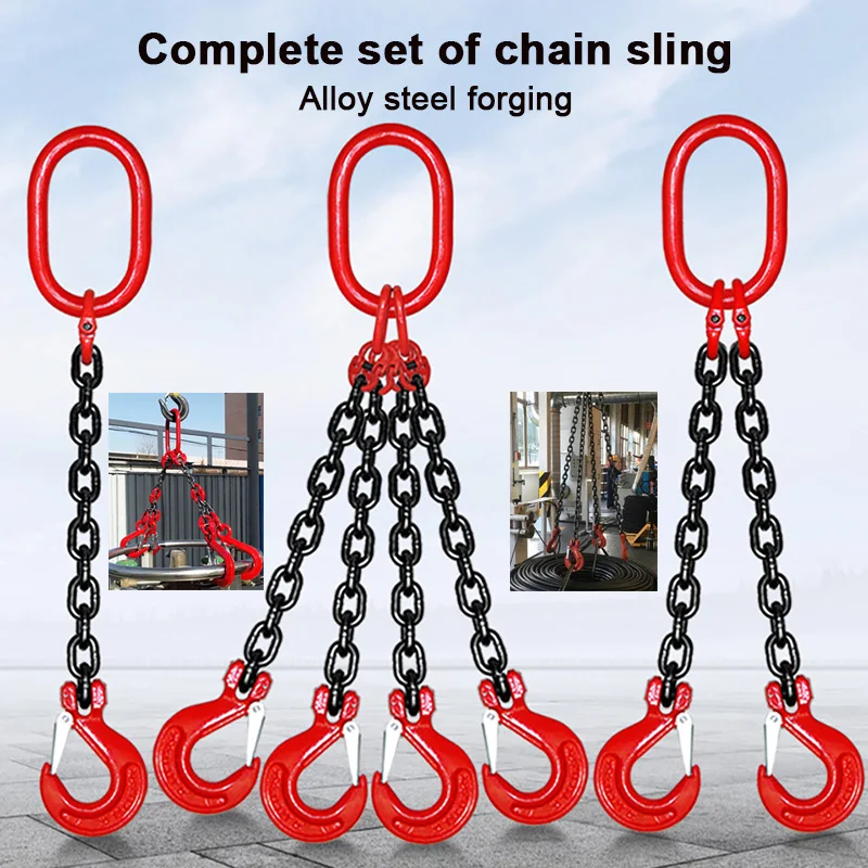 Lifting Chain Sling G80 Manganese Steel Hook Suspension Ring Iron Chain Suspension Chain Hanging Chain Crane Hook Lifting Device
Lifting Chain Sling G80 Manganese Steel Hook Suspension Ring Iron Chain Suspension Chain Hanging Chain Crane Hook Lifting Device