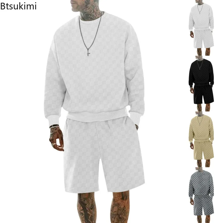2025 Fashion Men's Clothing Spring Summer Jacquard Plaid O-neck Long Sleeve Tops and Shorts Casual Sports Two Piece Sets for Men
2025 Fashion Men's Clothing Spring Summer Jacquard Plaid O-neck Long Sleeve Tops and Shorts Casual Sports Two Piece Sets for Men